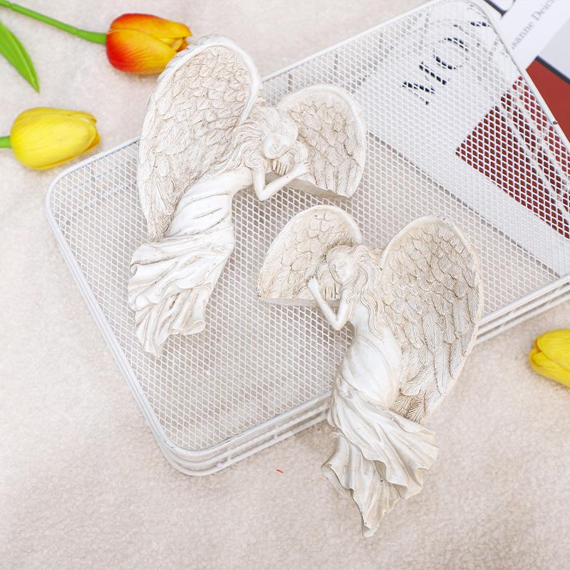 Angel Wings Ornament Redemption Angel Wings Door Frame Decoration Home Garden Living Room Resin Sculpture Ornament Gift Crafts