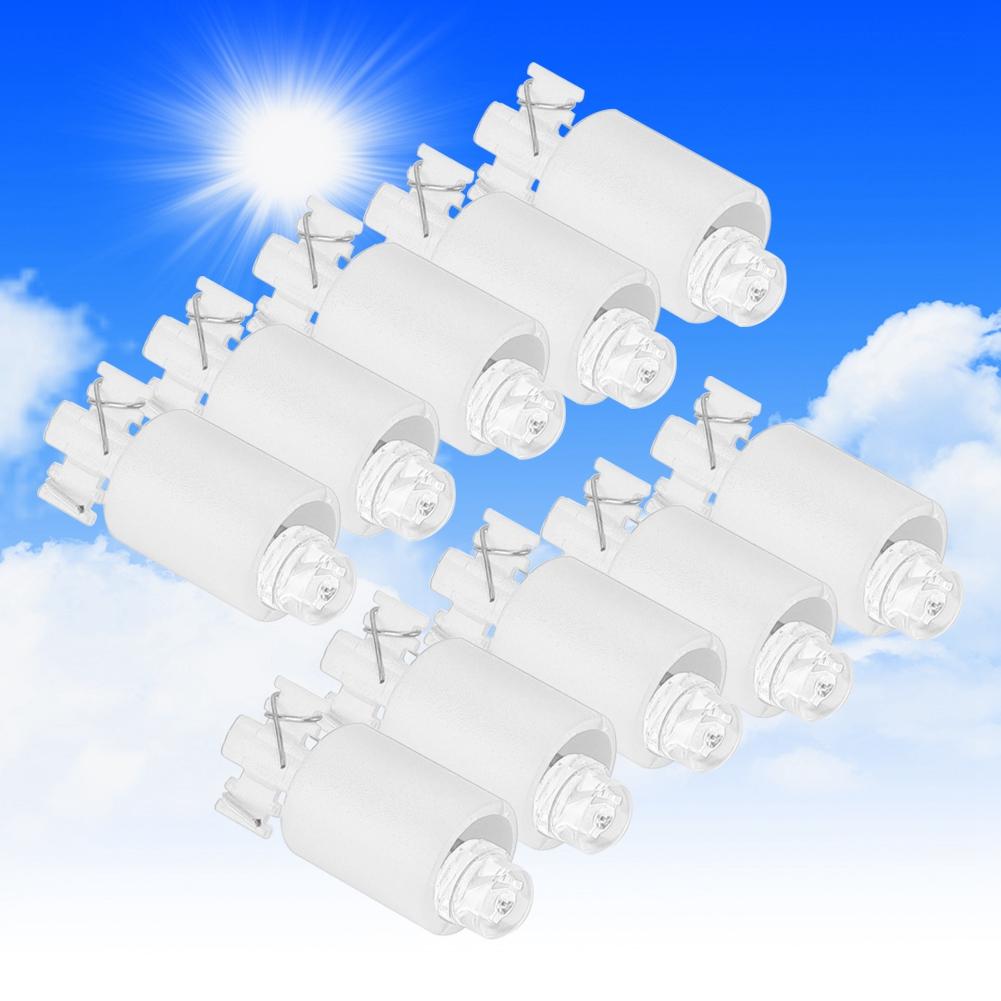 10PCS Arcade Video Game Button Switch Button LED Light Lamp Accessories(White)