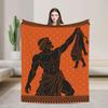 Greek Mythology Blanket Hercules Lion Throw Flannel Ancient Art Decor