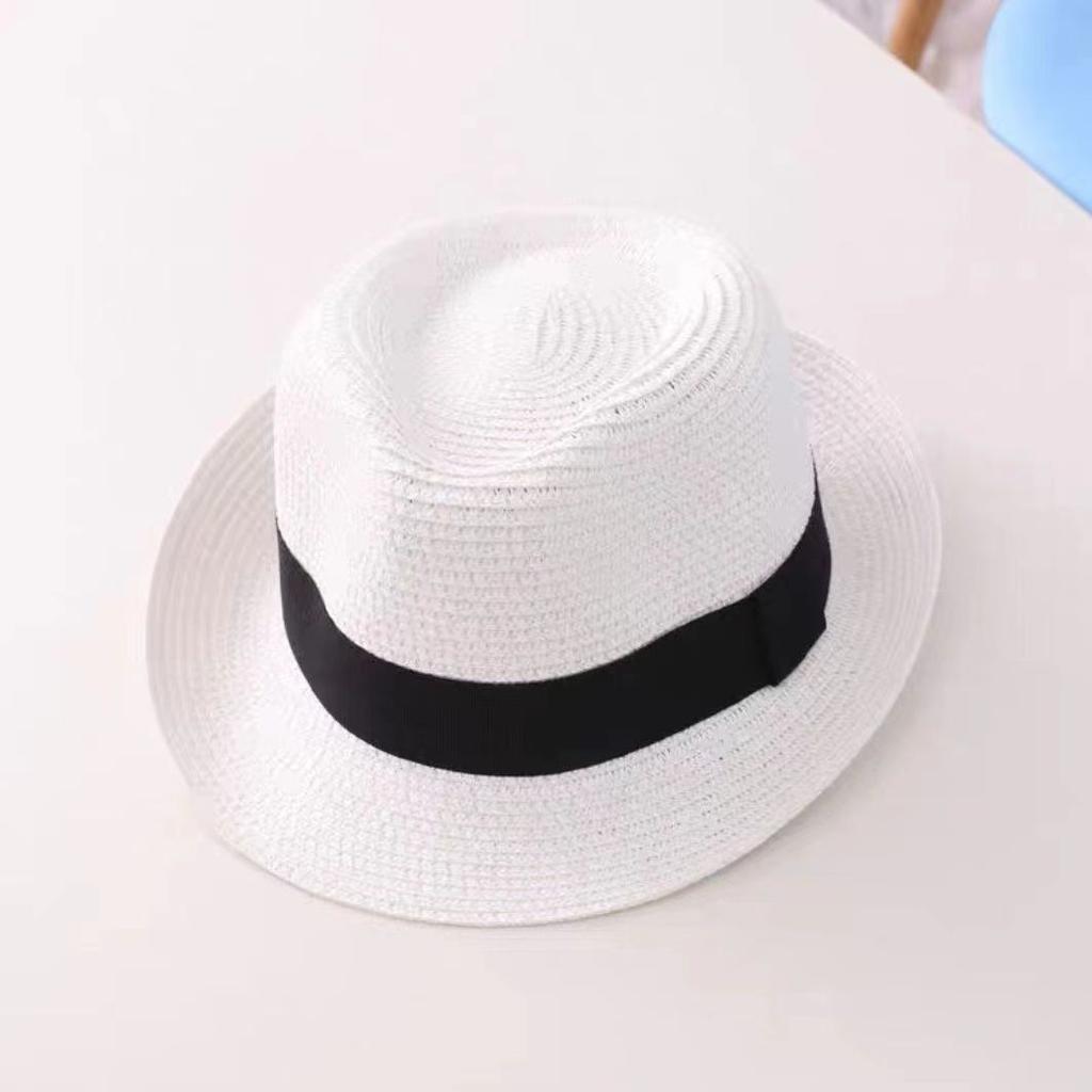 Men's Summer Visor Straw Hat Couple Straw Jazz Hat Korean Version Hat Women's Sun Beach Hat Parent-child Model