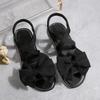 2025 Summer Women's Fashion Bow Elastic Band Large Size Beach Sandals