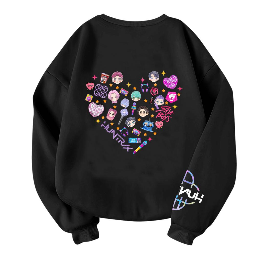 Children's Fashionable Lightweight Long-sleeved Round Neck Pullover With Pockets Printed Pullover