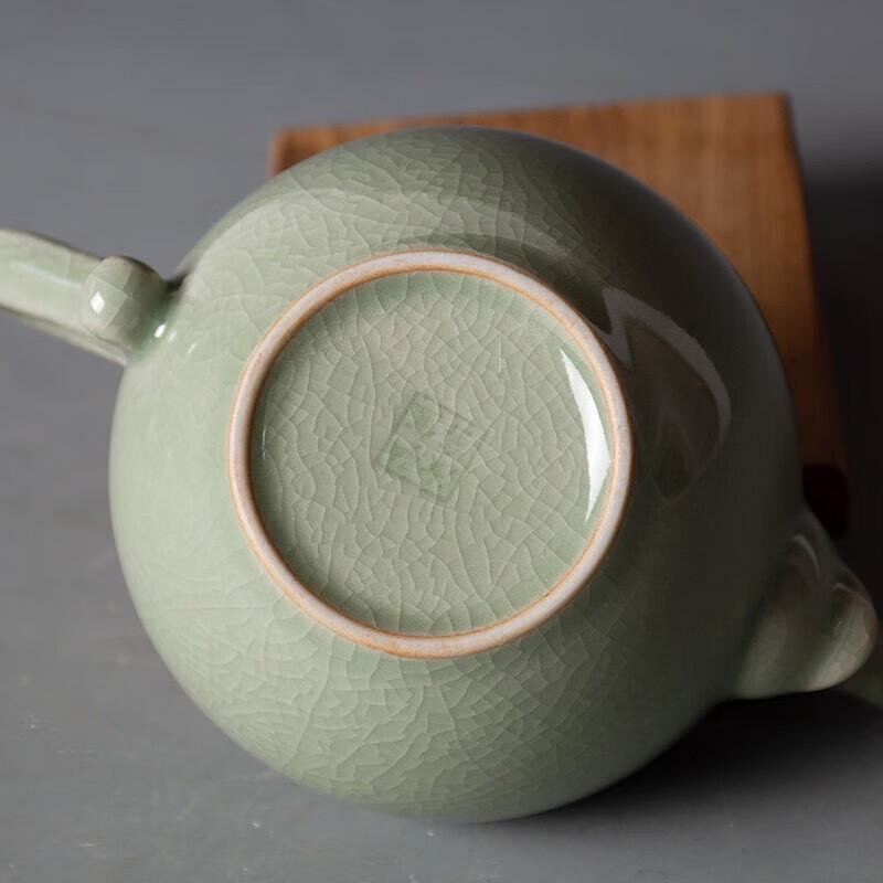 Hongbao Ru Kiln Pink-Green Elegant Tea Set (1 Pot, 2 Cups)