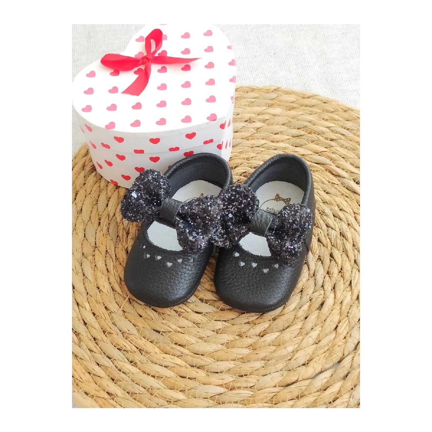 

Модель принцессы, черные кожаные мокасины для маленьких девочек, пинетки, детская обувь 17 чёрный