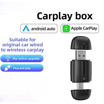 Kablosuz CarPlay Kutusu Çift Portlu Otomatik Adaptör Araç Bağlantısı İçin Hızlı İletim