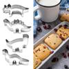 Animal Baking Cutter Easy Release Stainless Steel Dinosaur Shape DIY Baking Cutter Mold for Cake Cookies Pastry 4pcs