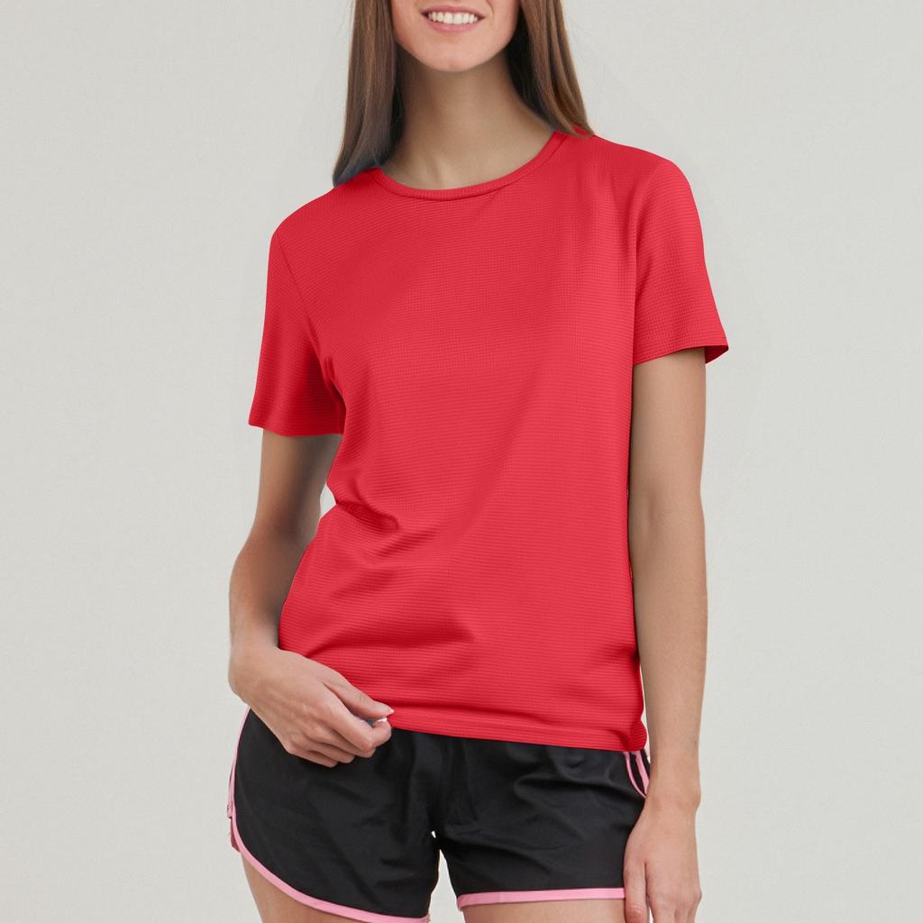 Ladies' Casual Solid Color Sports Quick Drying Clothes Fitness Short Sleeved T-shirt