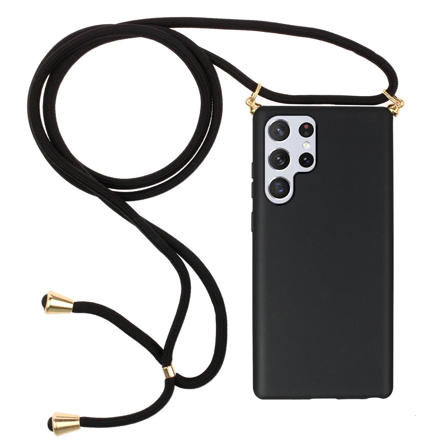 

Экологичный чехол для телефона Samsung Galaxy S24 Ultra из ТПУ + пшеничной соломы со шнурком Black