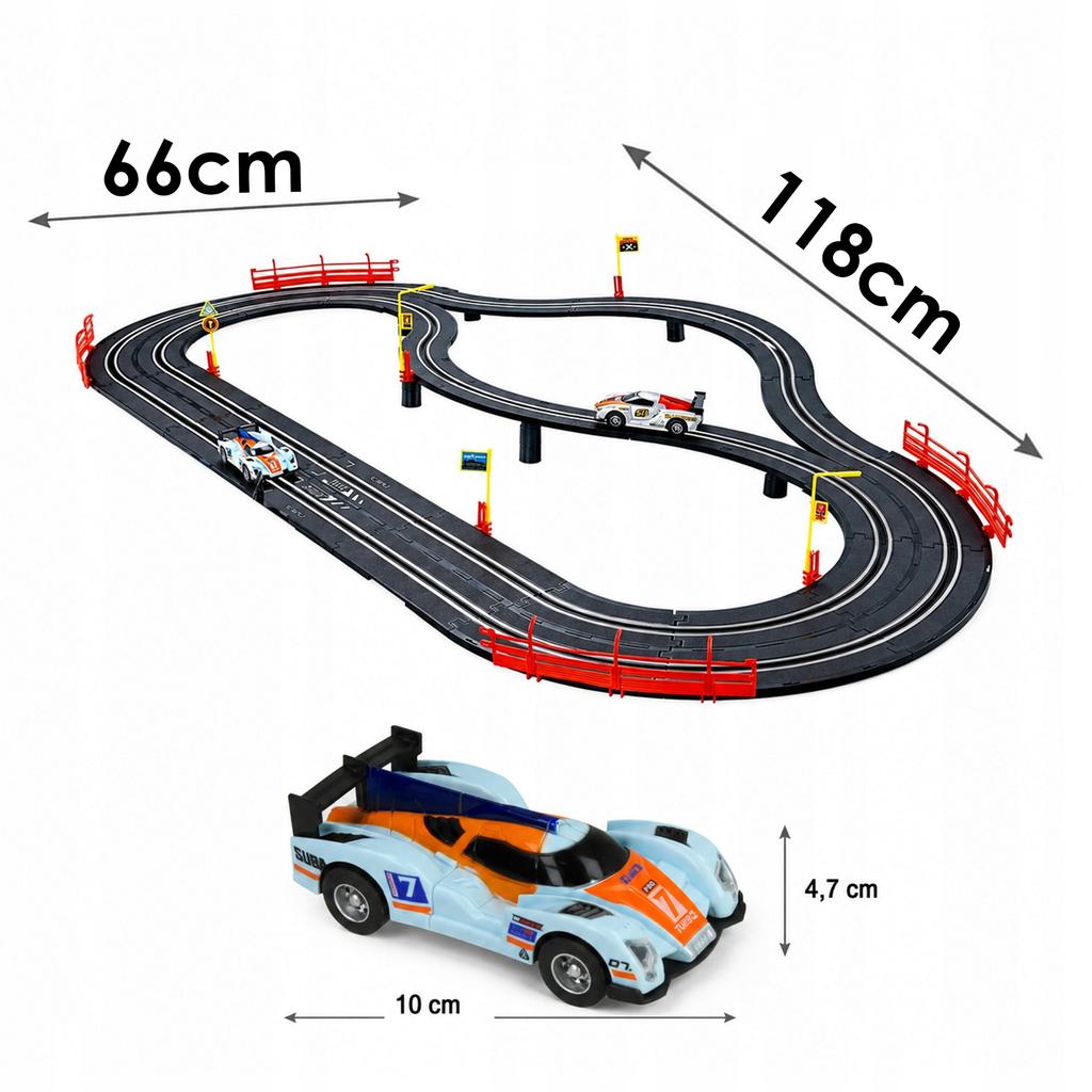[5] Electric car race track 2x cars 2x remote control 300cm Z3400