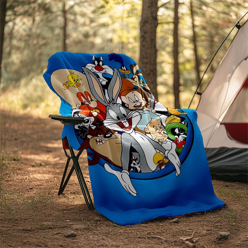 Looney Tunes Theme Printed Blanket - Perfect for Couch, Bed, Travel & Outdoor Use | Machine Washable, Cozy & Durable.