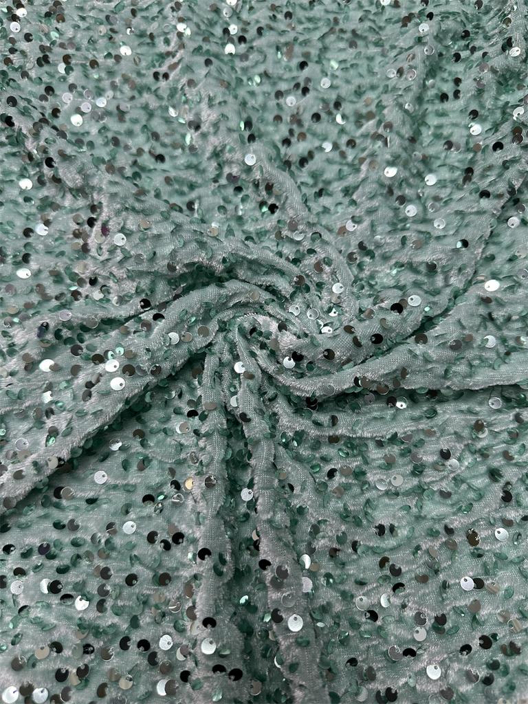 African Velvet Lace Fabric 5 Yards Nigerian Sequins Lace Fabric for Sewing Wedding Luxury Dress French Sequins Material Women