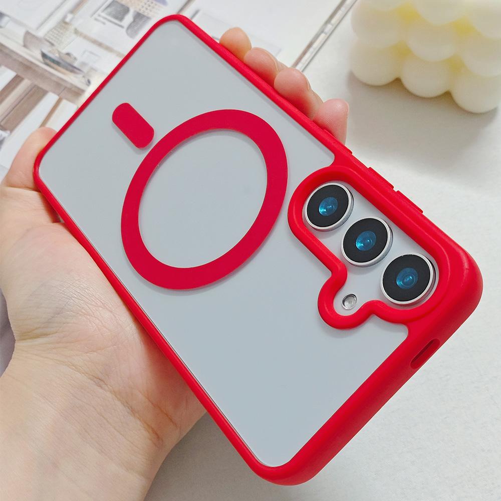 

For Samsung S26 S25 Ultra Transparent Magnetic Case Wireless Charging Hard Shockproof Cover For Samsung S24 FE S23 Plus S22Ultra For Samsung S23FE