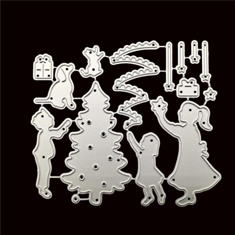 Metal Cutting Dies Cut Die Mold Christmas Tree Decoration Scrapbook Paper Craft Knife Mould Blade Punch Stencils Dies