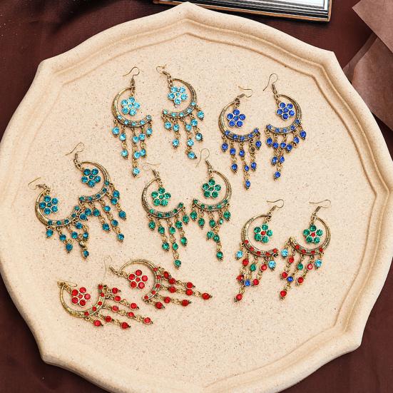 1 paar Haken Ohrringe Halbmond Form Quasten Schmuck Exquisite Lange