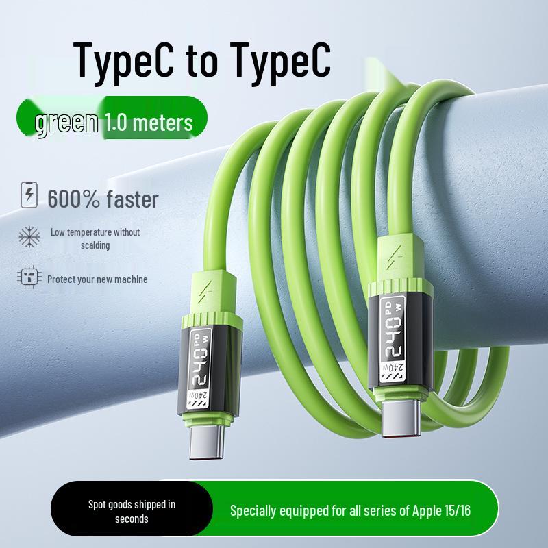 Super Fast Charging 6A Liquid Silicone Type-C Multi-functional Thickened Data Cable