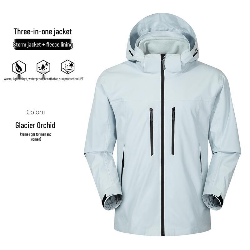 Bird's House Group Unisex Three-in-One Windbreaker Jacket - Water-resistant, Heat-Sealed, Print Logo, Ideal for Outdoor & School Use