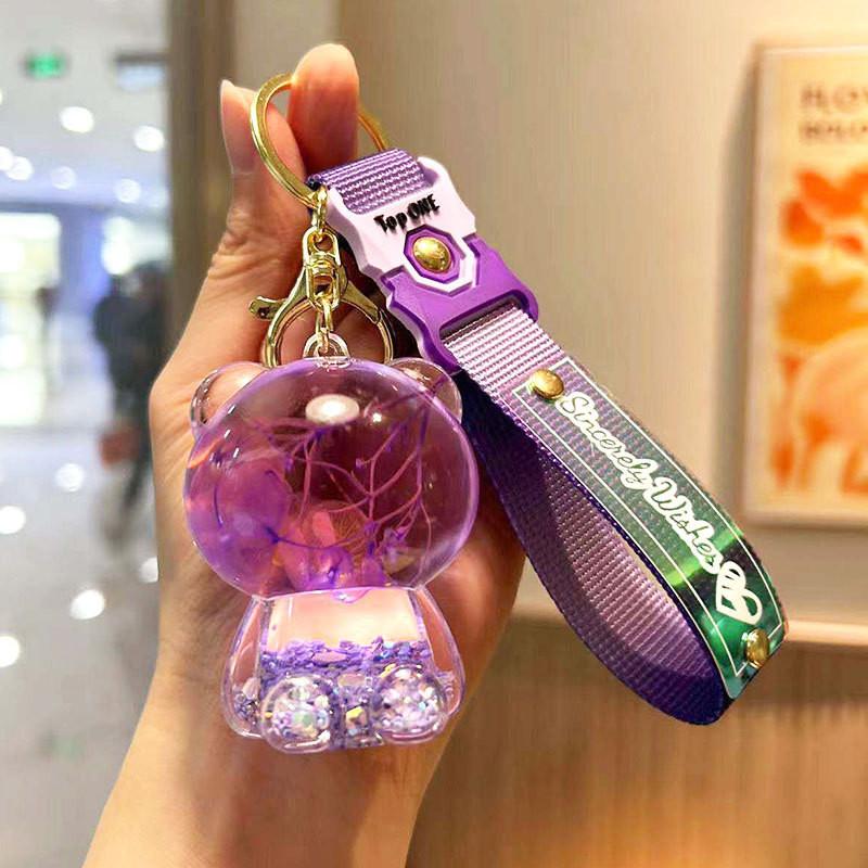 Cute Sakura Acrylic Bear Keychain Brighten Up Your Bag Or Keys Car