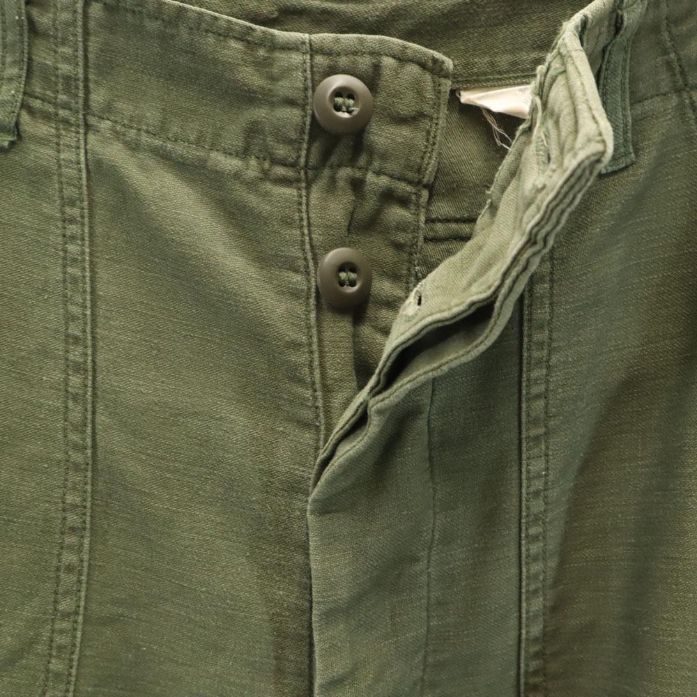 US ARMY 70s vintage Cotton Satin Baker Pants W28 khaki Military DSA Men's Used