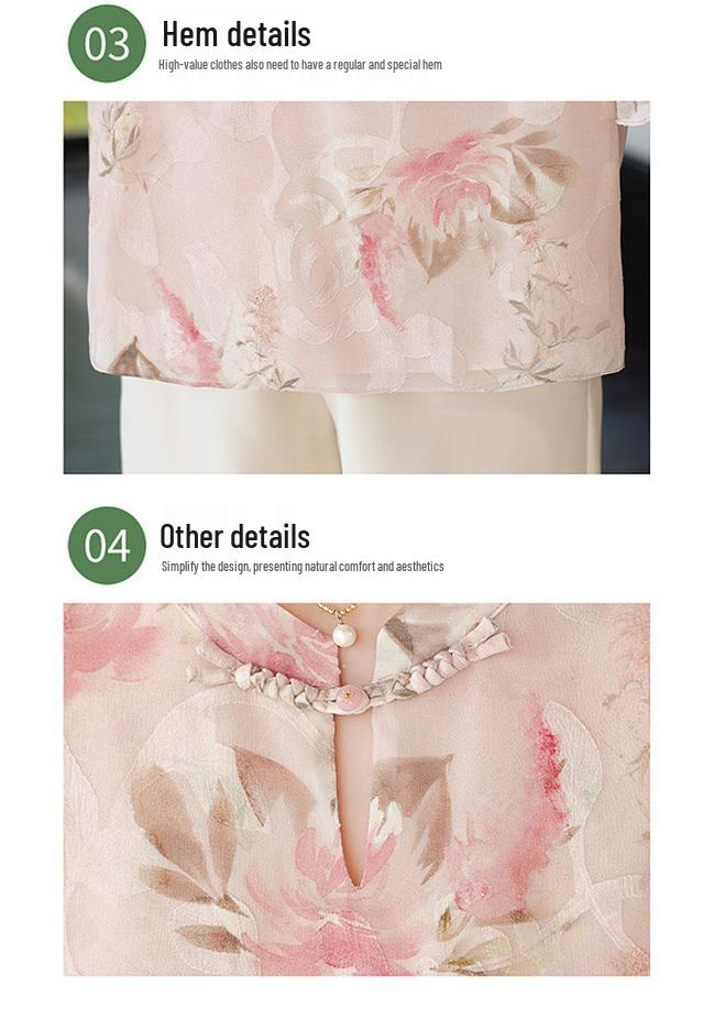 2026 Summer Collection: Short-Sleeve Tops for Middle-Aged and Elderly Women - Chinese Style