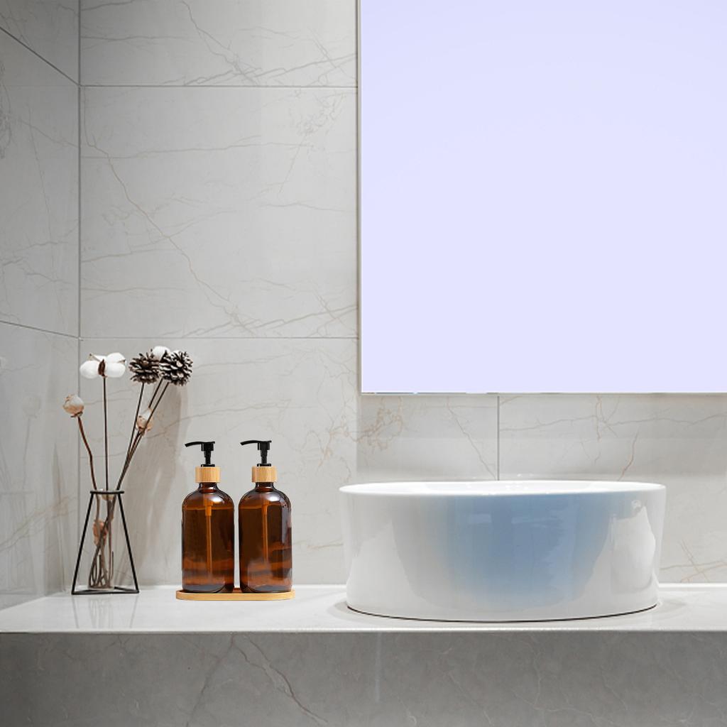 2 Stück Seifenspender Glasflasche 500ml Großes Fassungsvermögen Heimdekoration mit Ablage für Badezimmer