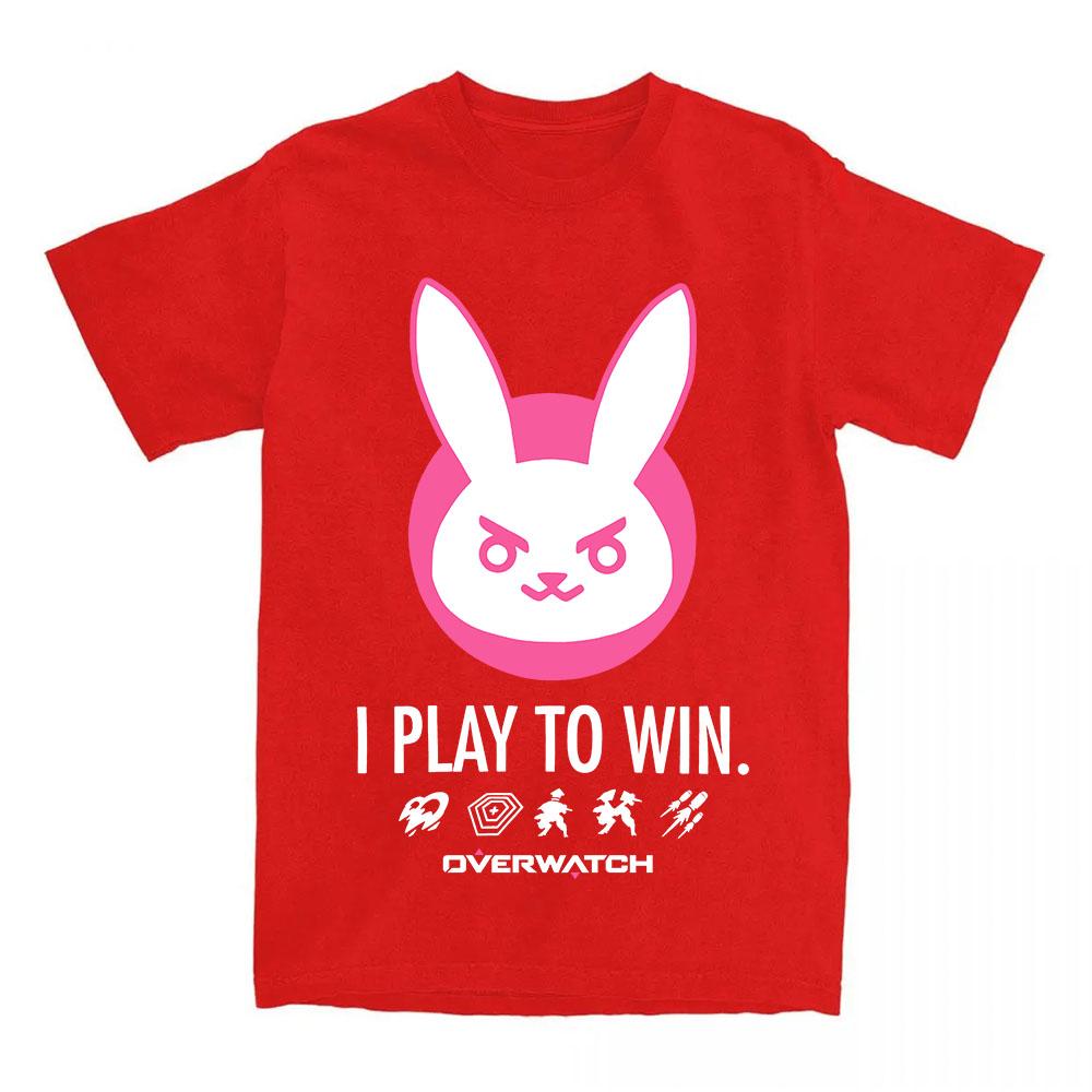 

Overwatch 2 DVa Play To Win Rabbit Tshirts Women Unisex Clothing Cotton Short Sleeve Loose Oneck Tshirt Graphic Print Tee Female S