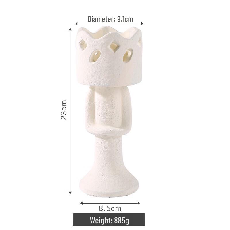 Crown Servant Cement Flameless Aroma Diffuser Candle Holder