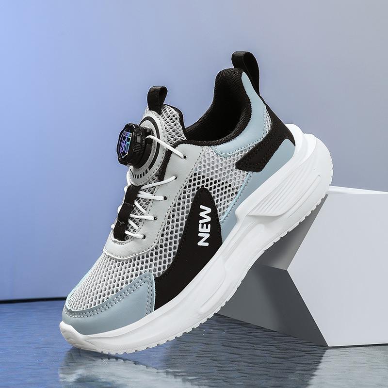 

Kids Rotating Buckle Sneakers Breathable Mesh Platform Non-slip Casual Sports Shoes 39 зелений