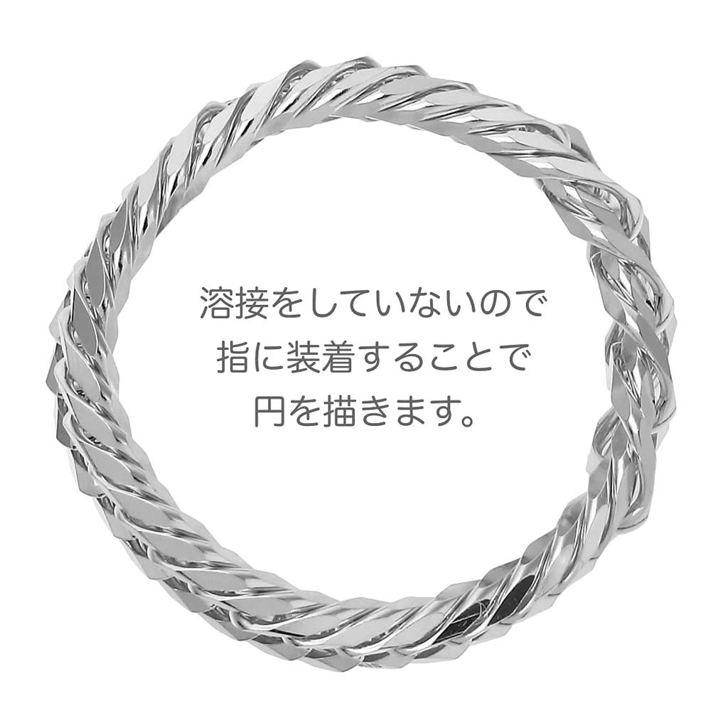 Pt850 Triple Chain Type Kihei Platinum Ring Made In Japan Inner Diameter Outer Diameter [FAIRY CULLET] 12-sided (No. 9, 15.66mm, 19.06mm)