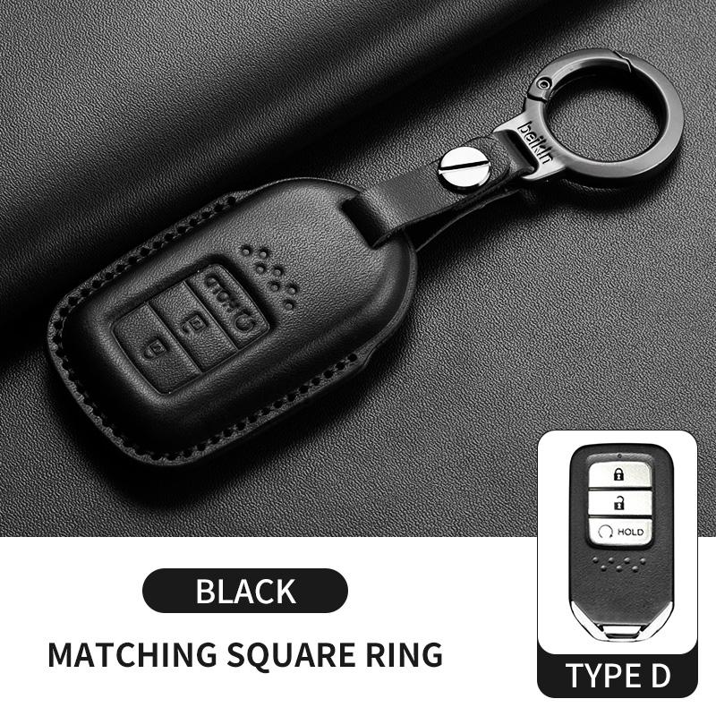Leather Car Remote Key Case Cover for Honda Civic 11th 2022 for Honda Civic Accord HR-V CR-V CRV 2022 2023 Protector Holder Fob