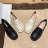 Fashion 2025 Preppy Women Small Leather Shoes Winter Cotton Fur Flats Warm Slip On Loafers Traf Ladies Thick Heel Oxfords Big Size 34-44