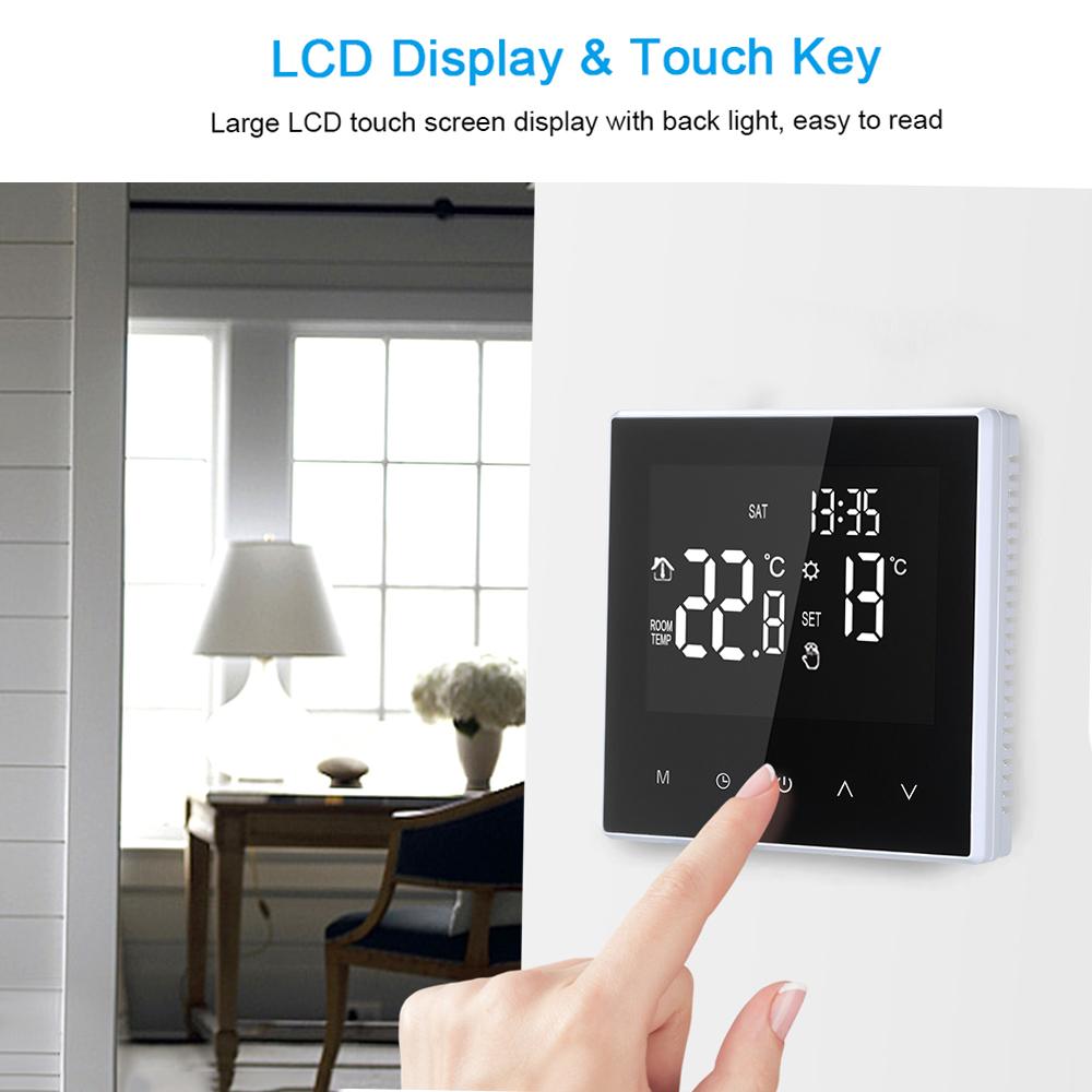Smart Thermostat Digital Temperature Controller Weekly Circulation Programmable Electric Underfloor Heating with Large