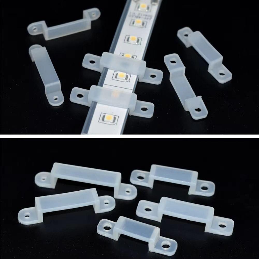100pcs Silicone LED Strip Fix Clips 8/10/12/16mm No Shading Light Strip Buckle LED Strip Mounting Brackets Neon Tube Mounting