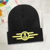 1pc Vault-Tec Beanie Hats Finger Guns Knit Hat Gym Head Wrap Unisex Adult Caps Spring Printed Cool Bonnet Hats Gift Idea
