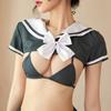 Sexy Lingerie Three-point Pajamas Uniform Suit Seduction Flirting Bed Passion Student Outfit Small Boobs Show Big