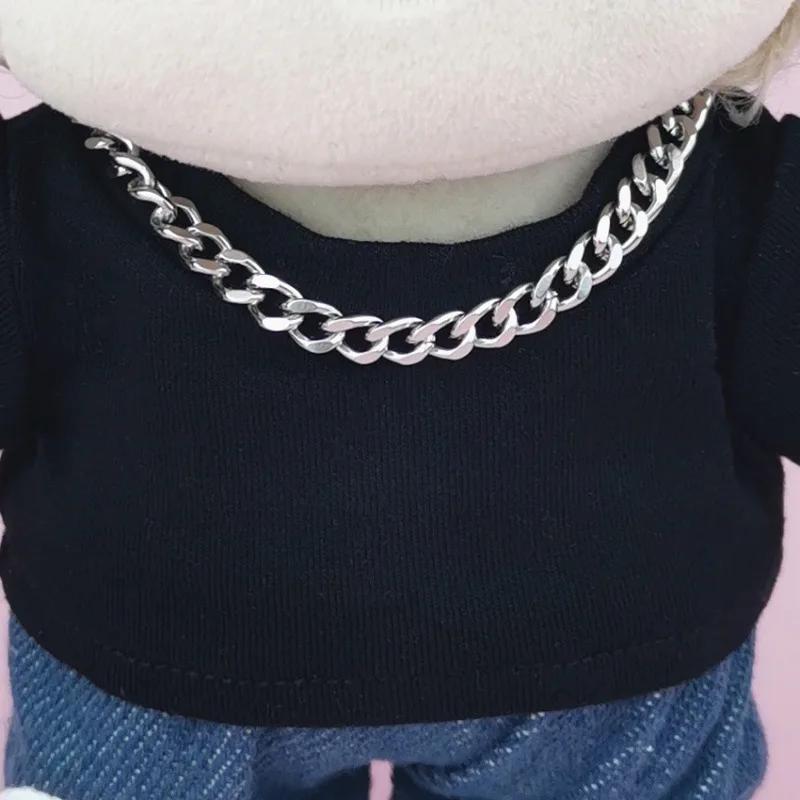 

For Labubu Accessories Necklace For V4 V3 V2 V1 Labubu 4.0 Pin For Love Pendants Gold Silver Necklace With Headgear Labubu Ropa Set no doll