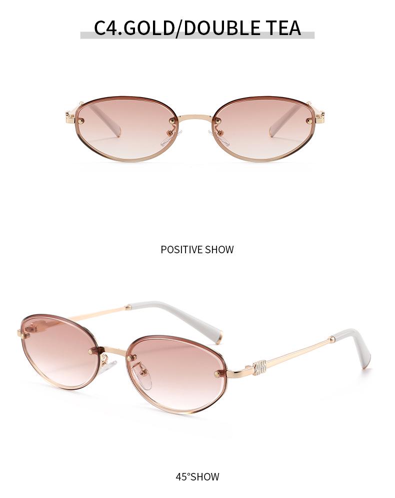 9021 Retro Oval Metal Frame Sunglasses – Unisex Hip-Hop Style