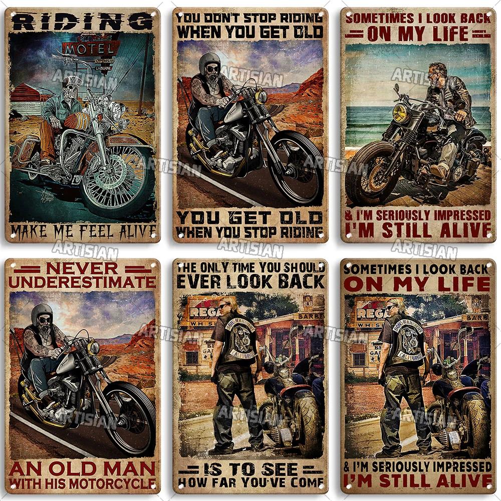 ARTISIAN Vintage Motorcycle Metal Tin Sign Decorative Plate Wall Art Metal Poster Bar Home Metal Plaque Studio Industrial Decor