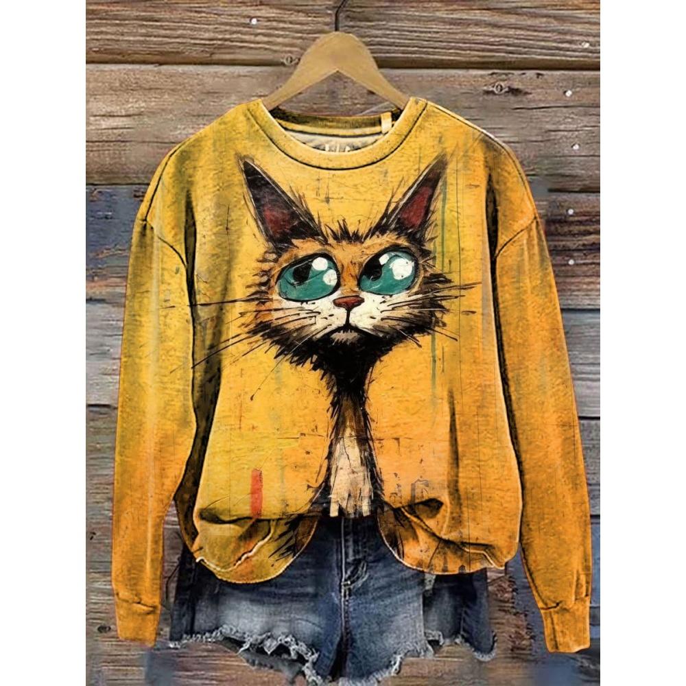 

Модная женская толстовка с капюшоном с принтом животных, весна и осень, цветная одежда с принтом тай-дай, повседневная футболка больших размеров с длинными рукавами, тренд 2025 года 8XL