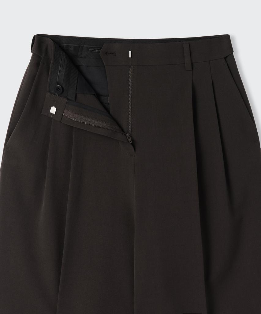 MUSINSA STANDARD WOMAN Women'S High-Waisted Wide Hidden Banding Slacks [Dark Brown]