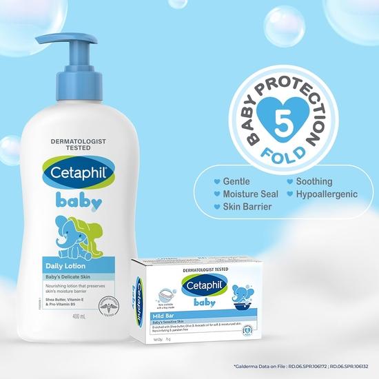 Cetaphil Dárkové sady pro miminka s plyšovou hračkou | Cetaphil Baby Jemný mycí gel  (230 ml), Cetaphil Dětské mléko (400 ml),  Dětské jemné mýdlo (75 g)