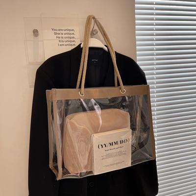 Summer  Fashion Transparent Jelly Color Tote Bag for Women New Simple and Versatile Shoulder Bag Trendy Women's Bag