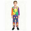 Costume da Clown per Bambini di Halloween Costume da Palco Maschera di Carnevale per Bambini Clown Stampato