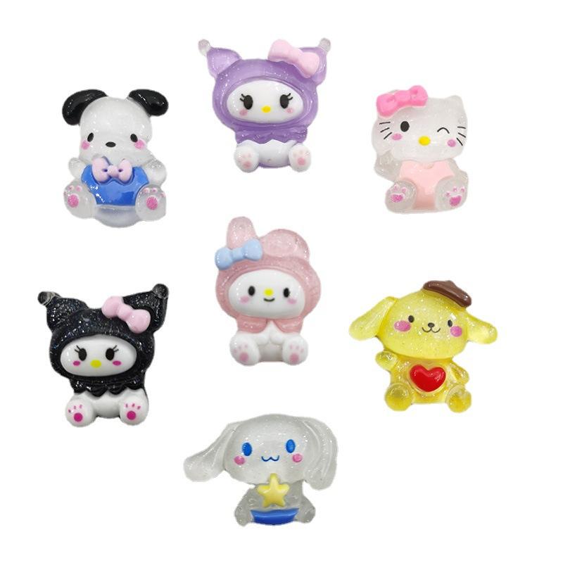 20PCS Transparent Cartoon Melody Resin Accessories DIY Hair Clips Hair Accessories Phone Case Cream Glue Materials