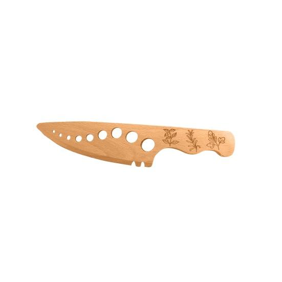 Herb Stripper Wooden Vanilla Stripping Tool for Kale Collard Greens Thyme Basil Curved Edge Multi-holes Kitchen Gadget
