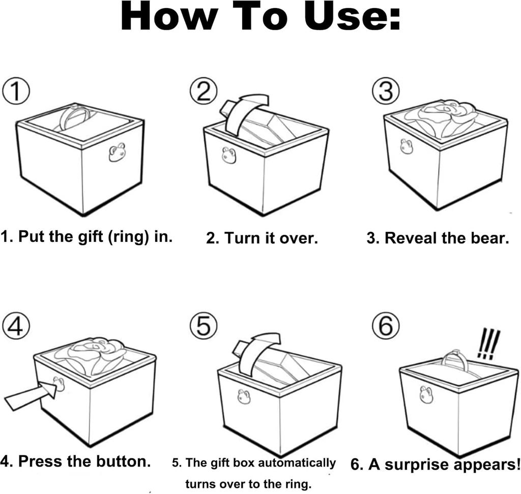 Rotating Jewelry Box, Little Bear Cake Ring Box, Pop Up Gift Box, Romantic Birthday Surprise Rotating Ring Box With Candles, Val