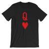 Queen of Hearts Playing Card T-shirt K Q Red Poker Card T Shirt Playing Card Cotton Tees Sustainable Unisex Classic Couple Gift