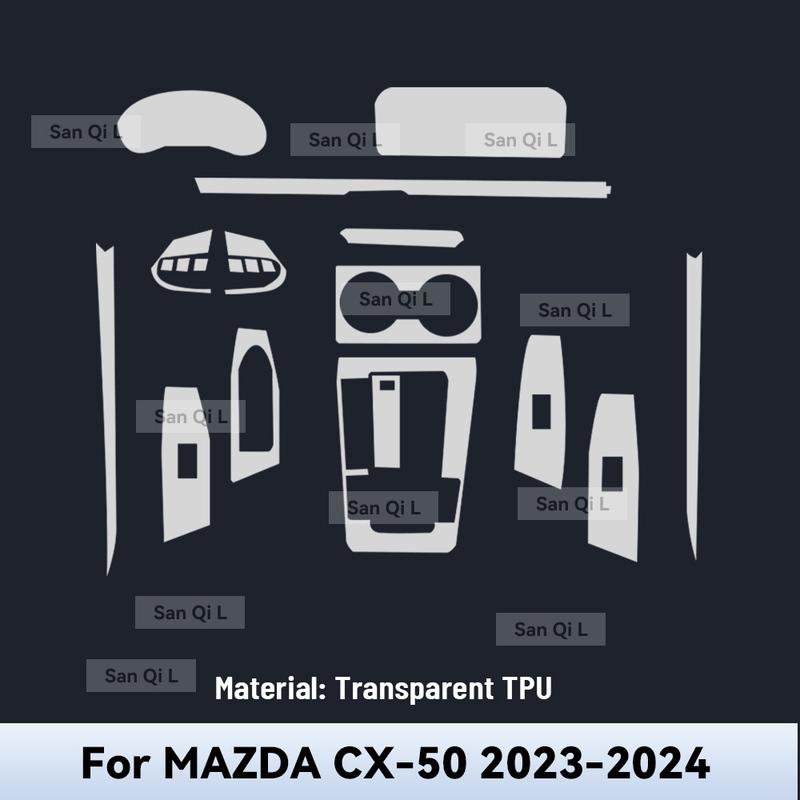 Transparent TPU For MAZDA CX-50 2024 Car Center Console Media Dashboard Navigation Anti-scratch Protector Interior Film