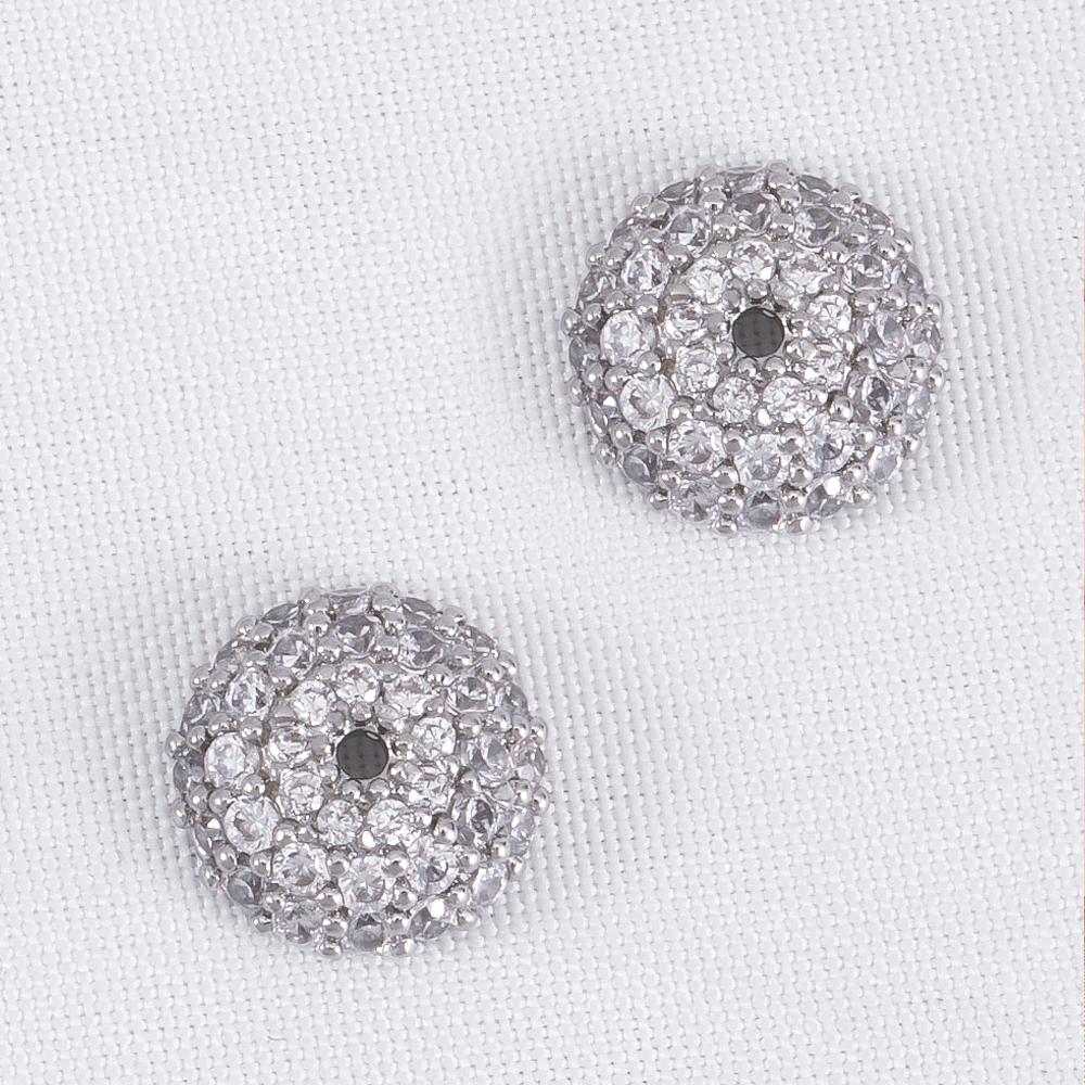 

8mm Spacer Bead Caps Gold Plated Brass with Shiny Zircon Flower Bead Copper End Caps for Jewelry Making Supplies DIY Accessories 2pcs