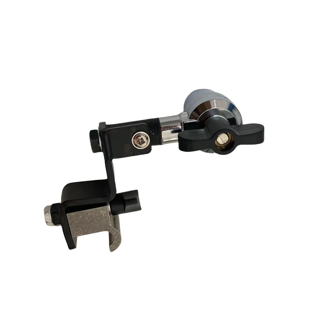 Multi-Functional Jazz Drum Rack with External Clamp for Cymbal and Cowbell Attachment.