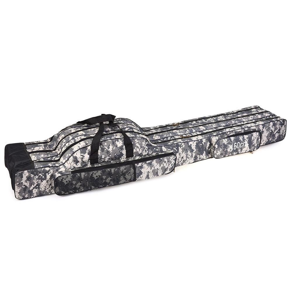 120cm 150cm 3 Schichten Angeltasche Tragbar Faltbar Angelrute Rolle Tasche Angelzubehör Tragetasche Koffer Reise Aufbewahrungstasche